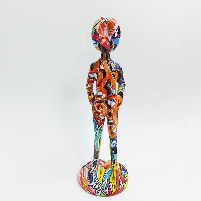 Polyresin trendballon hond kleurrijk