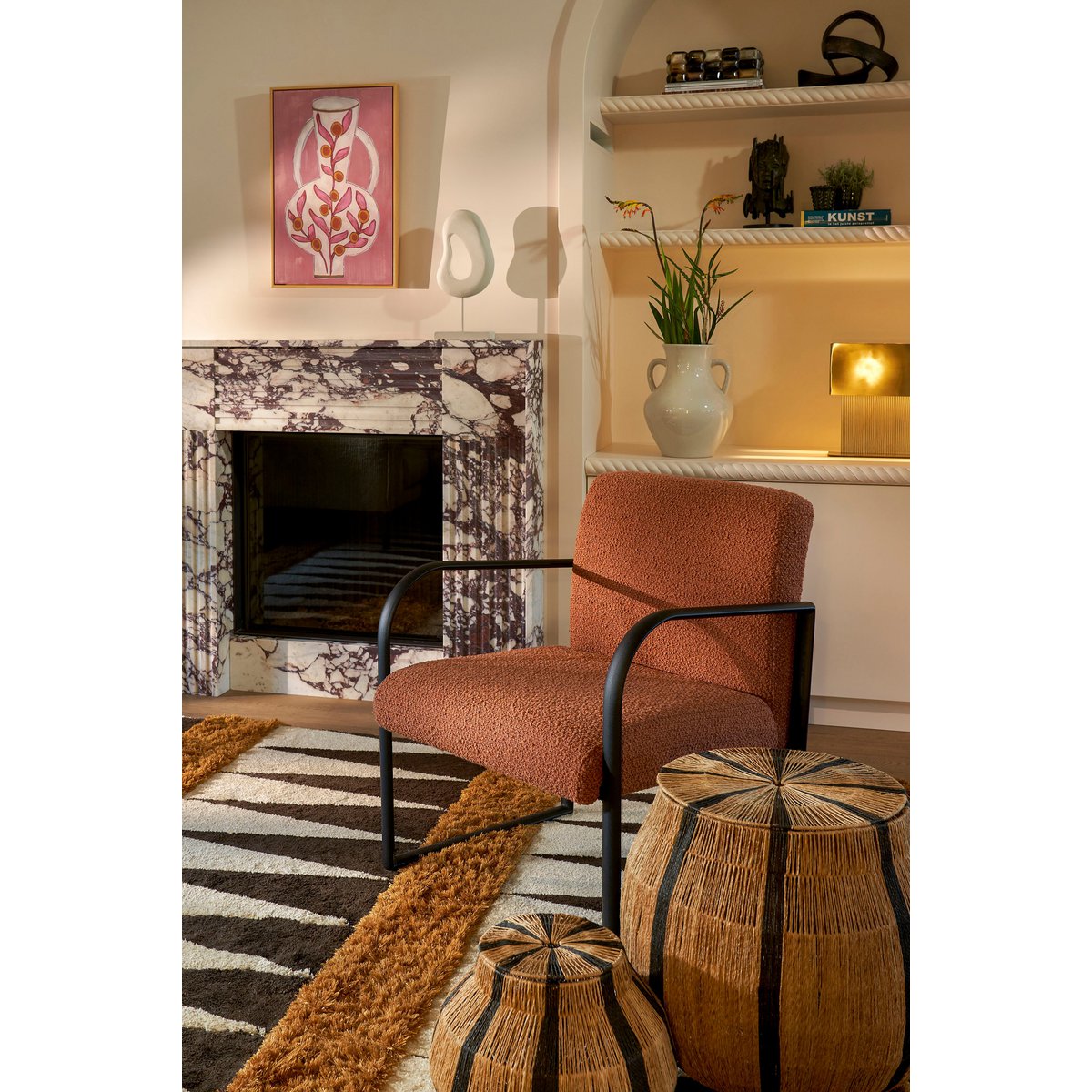 Pastina Ornament op Voet - L7 x B17 x H38 cm - Mangohout - Off White