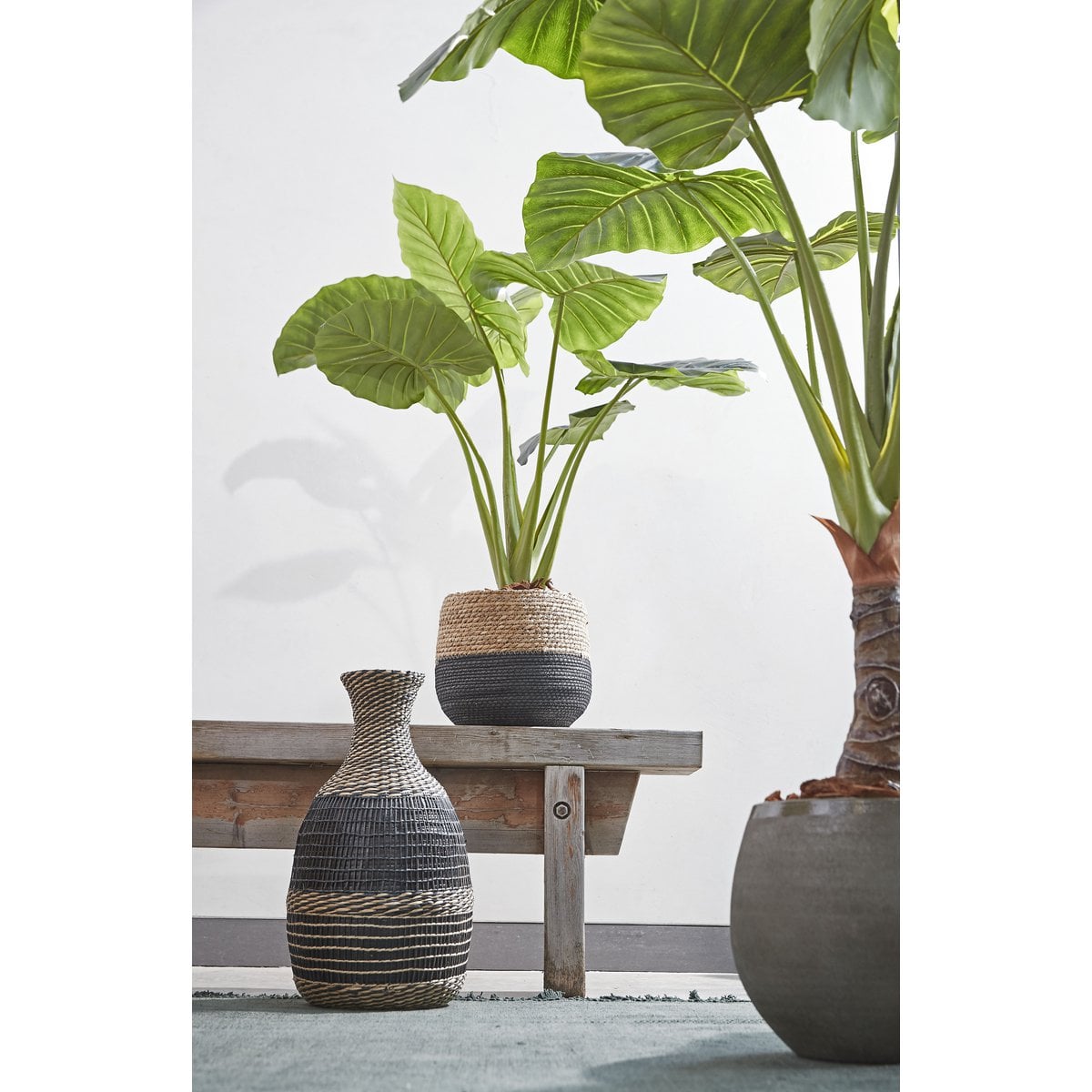 Plantenmand set Zwart Zeegras