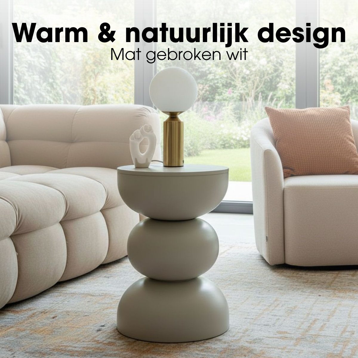 Bijzettafel Luna Gebroken wit