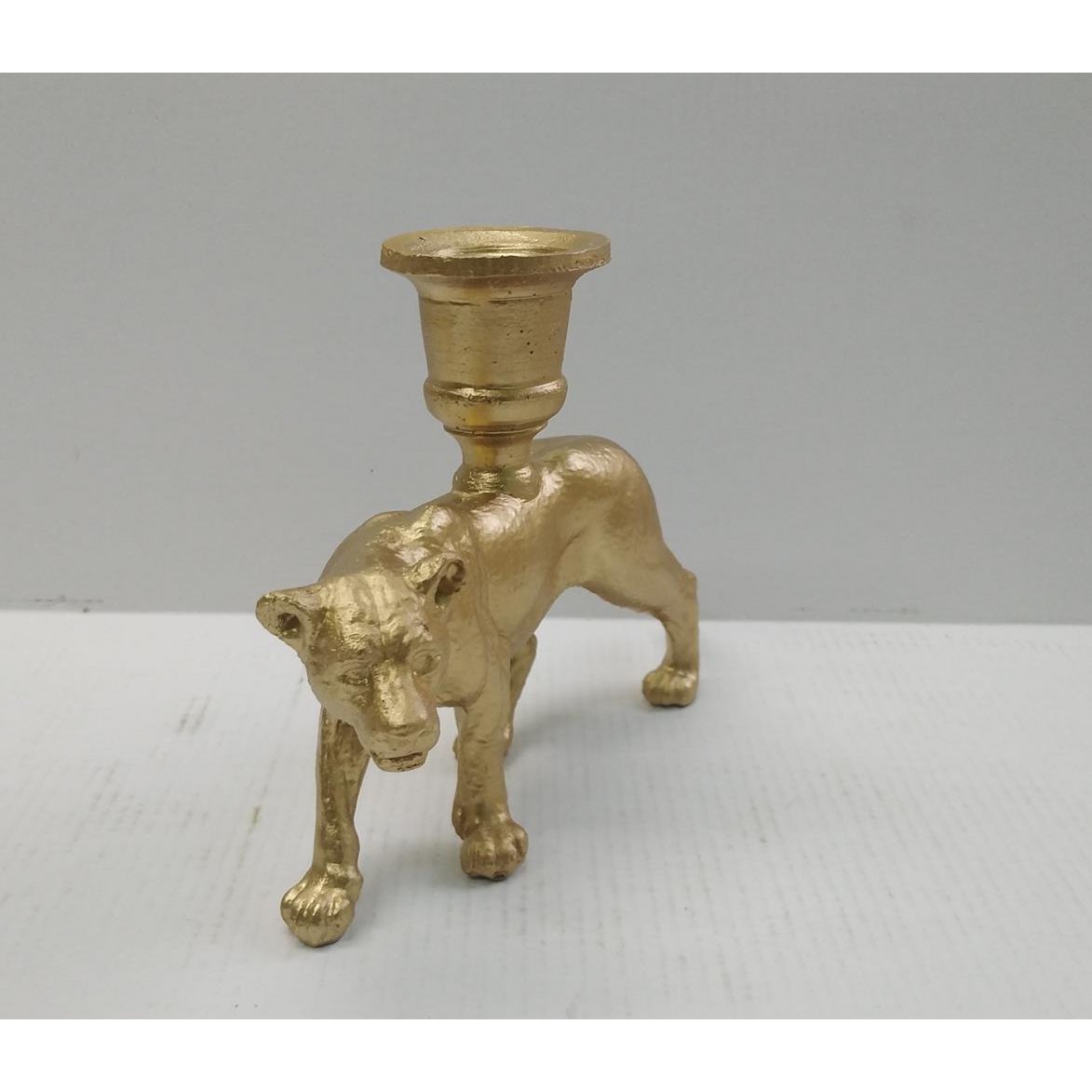 polyresin kandelaar tijger goud