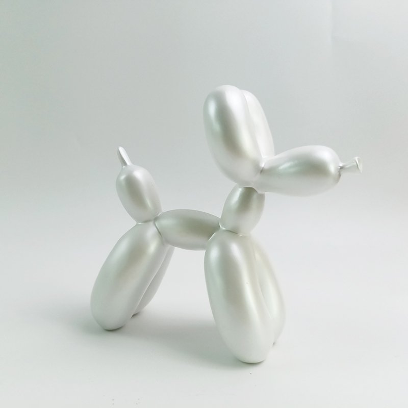 Polyresin ballon hond wit