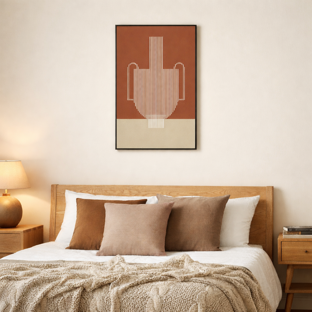 Wanddecoratie – Grafisch Kunstwerk – Bruin Design