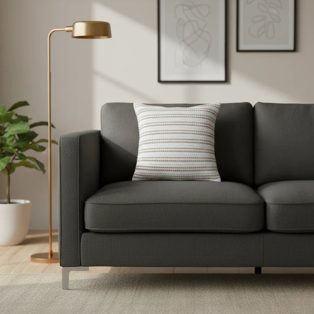 Beige Gestreept – Kussenhoes – 45×45 of 50 x 50 cm