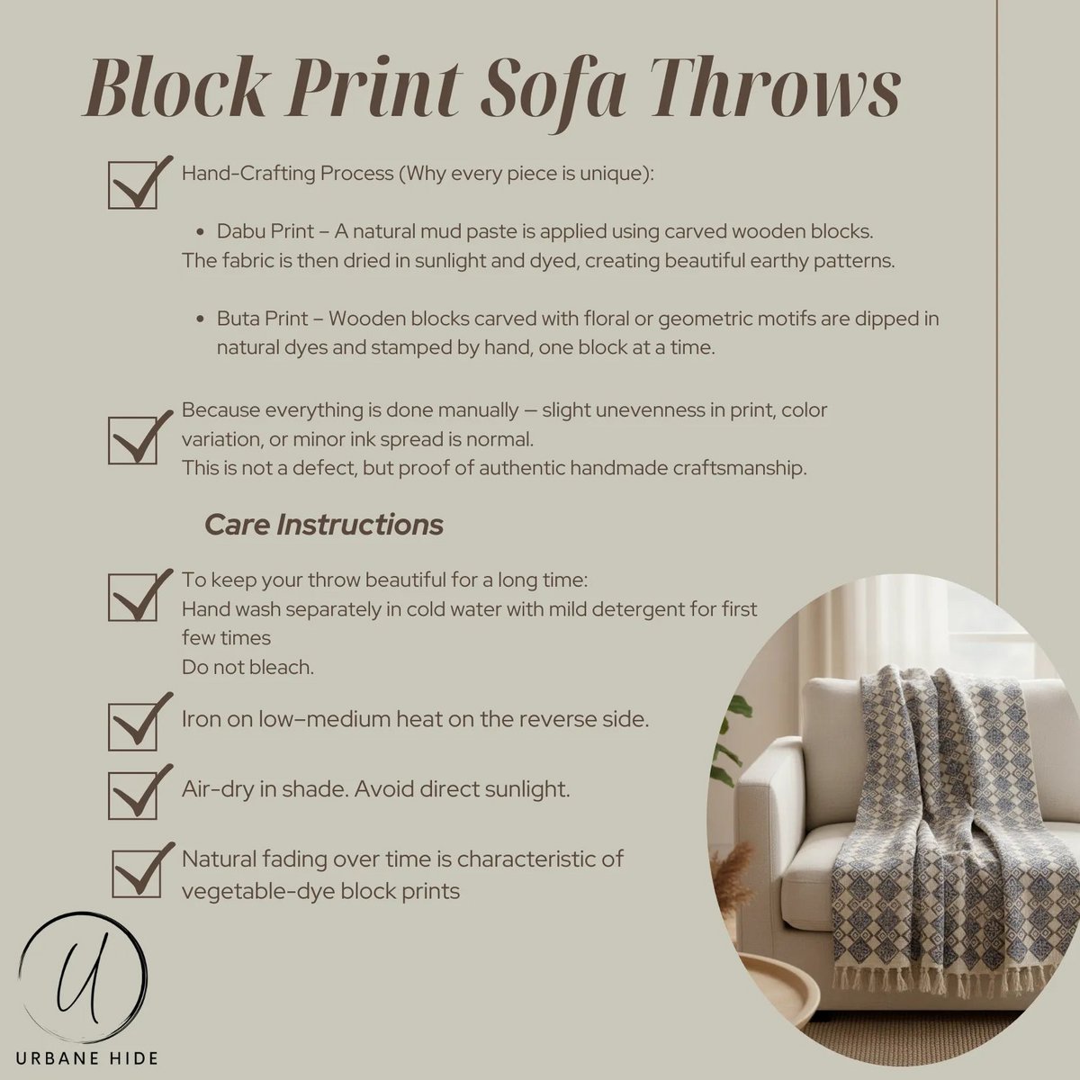 Blue & Cream Plaid – 130x175 cm