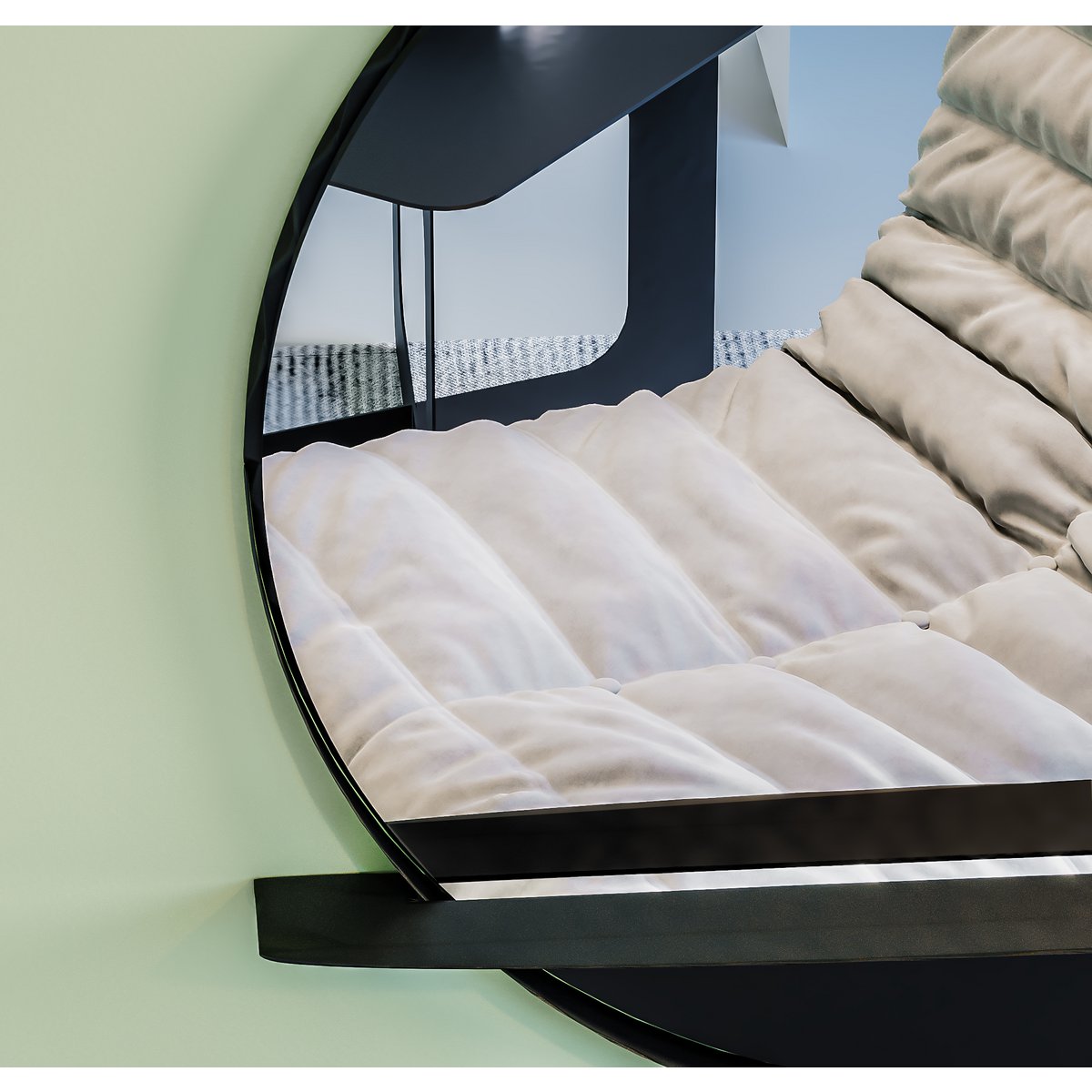 Alien 60 Wandspiegel – Ronde Spiegel met Opbergplank