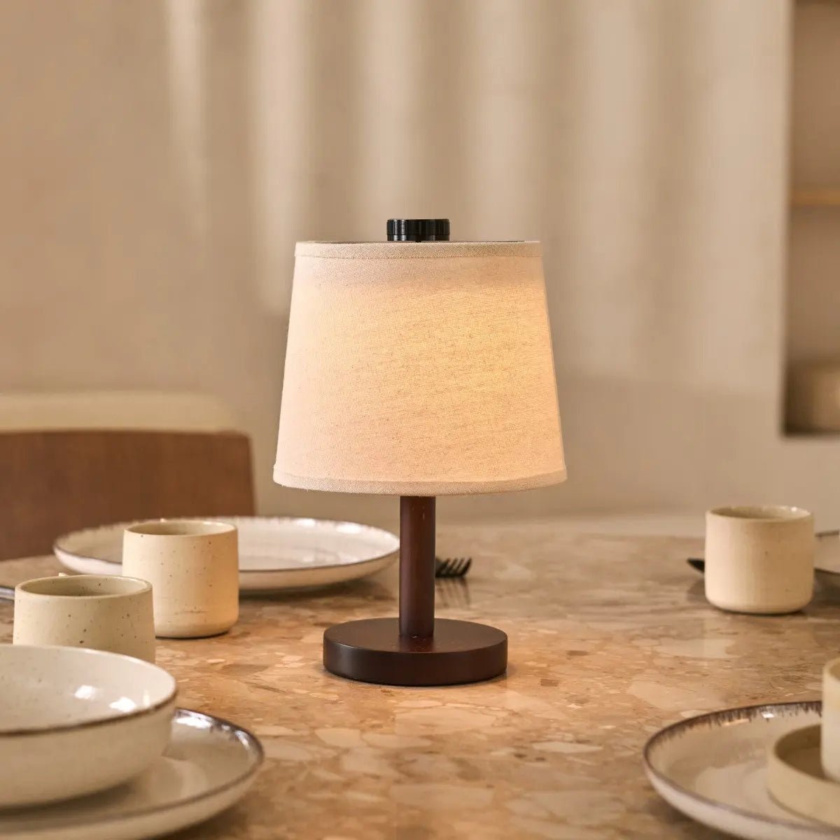 Rover Donkerbruine Houten  Lamp