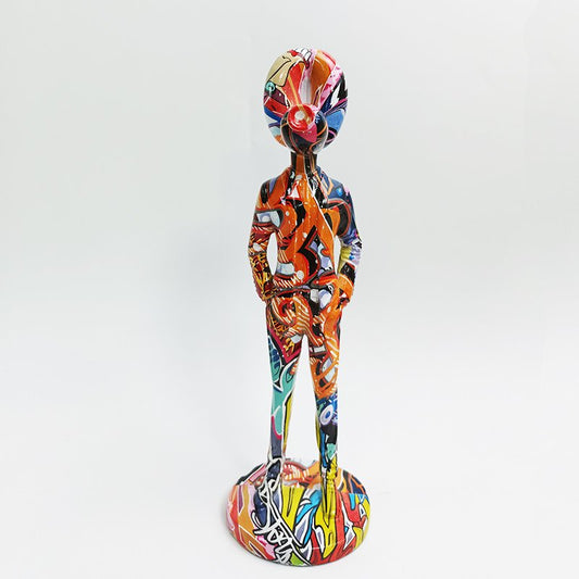 Polyresin trendballon hond kleurrijk