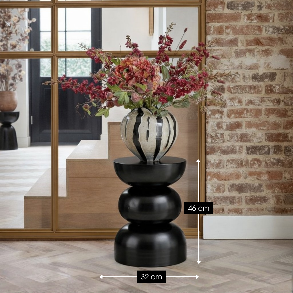 Luna Bijzettafel – Beige – IJzer – Ronde Moderne Bijzettafel