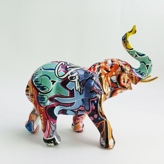 Polyresin olifant kleurrijk