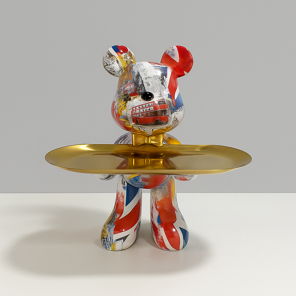 Graffiti Bear Ornament met opbergplankje