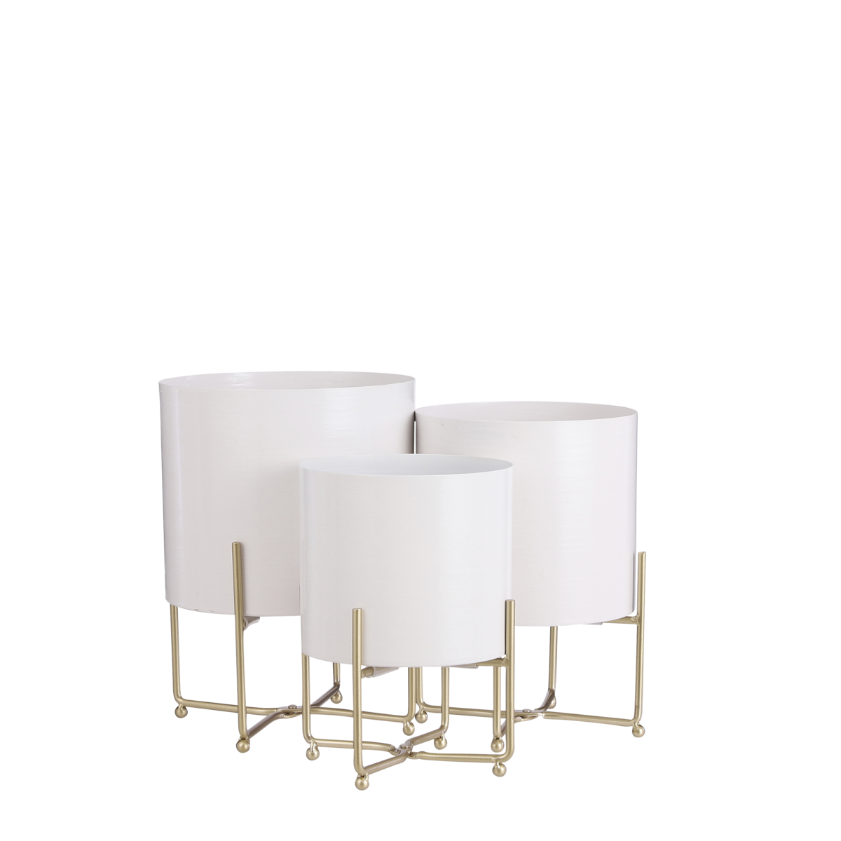 Aries Bloempot Set – 3 Stuks op Standaard