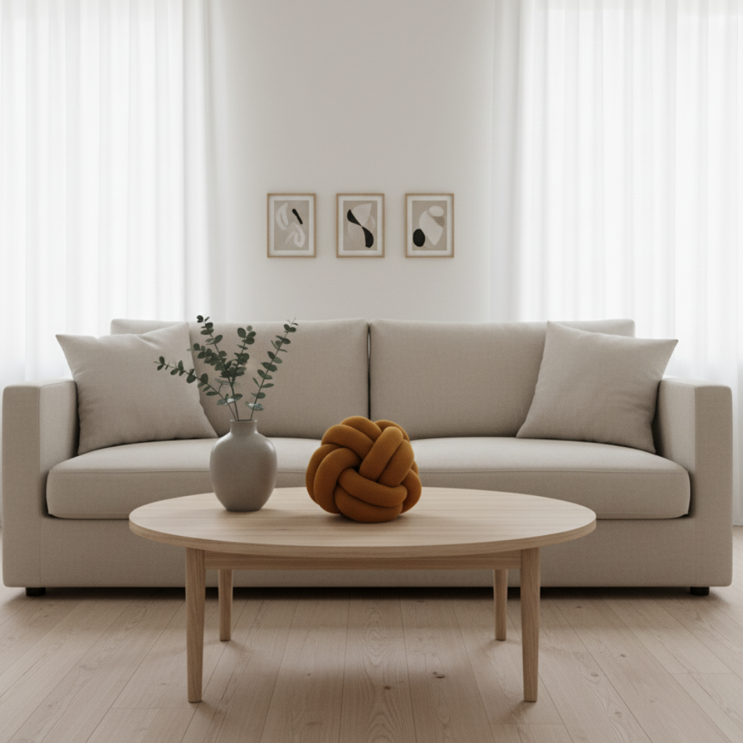 Urbane Hide Nodo Knoopkussen – Mosterdgeel