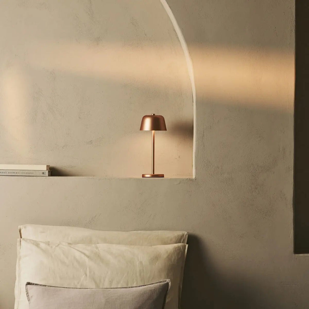 Anton Oplaadbare Tafellamp – Koper – Metaal & Aluminium – Draadloos – Dimbaar