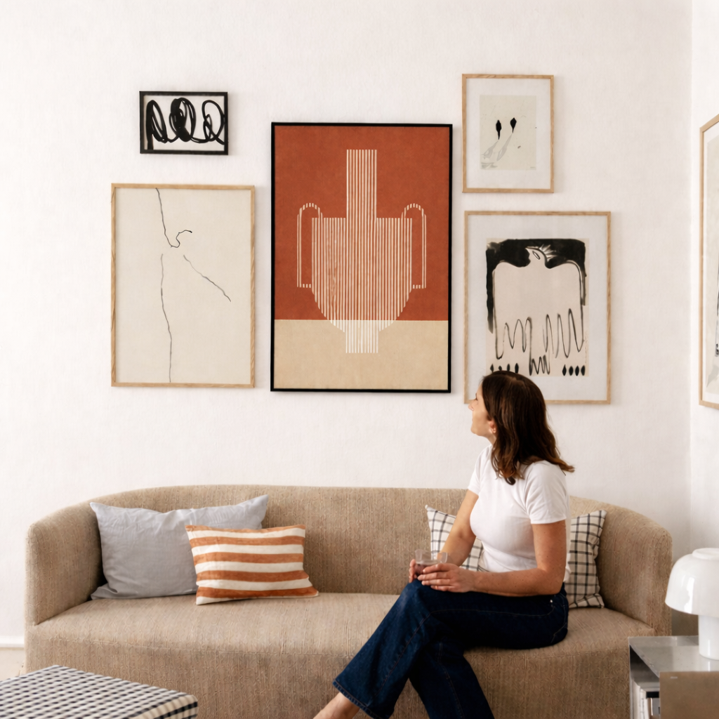 Wanddecoratie – Grafisch Kunstwerk – Bruin Design