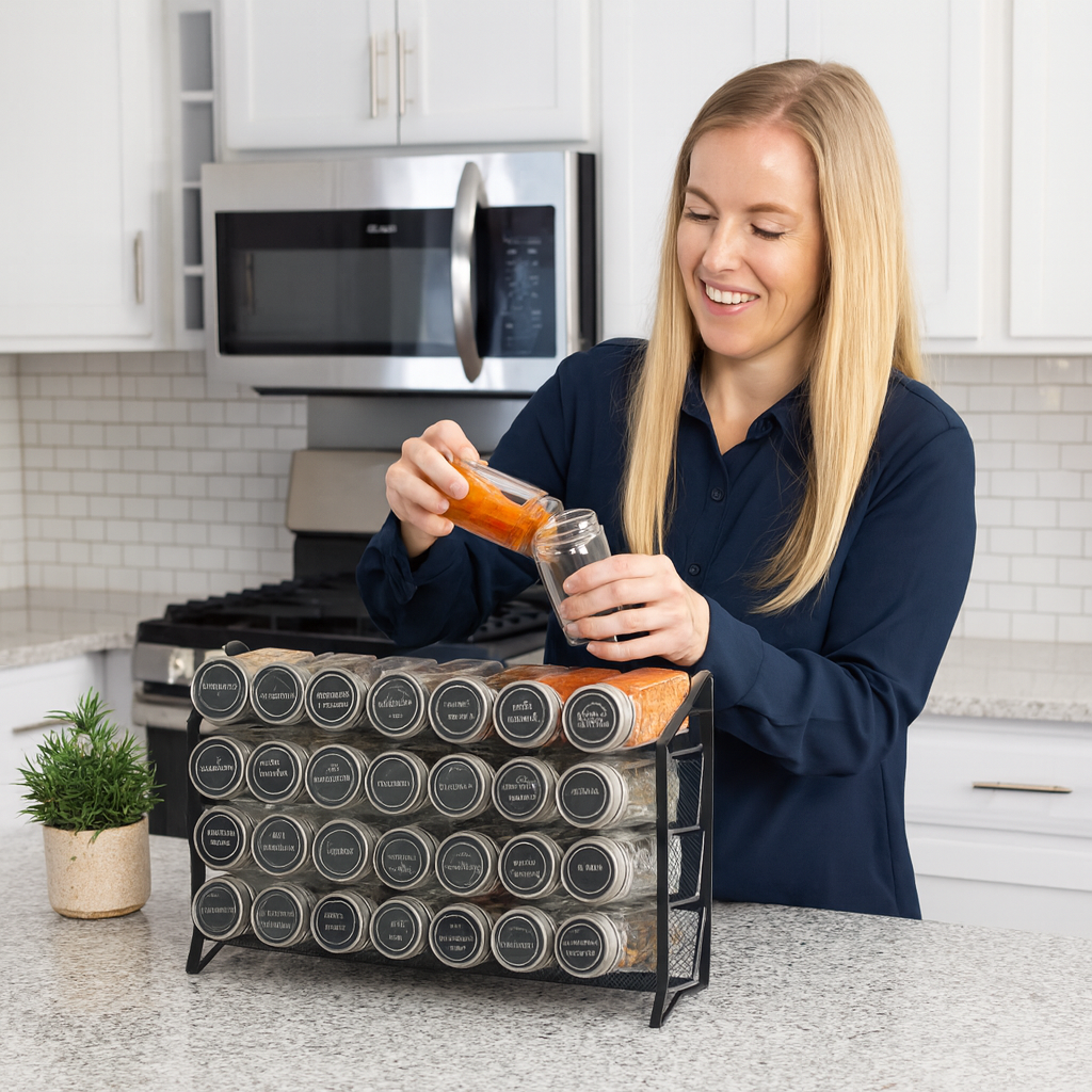 Vierlaags Kruidenrek met 28 kruidenpotjes