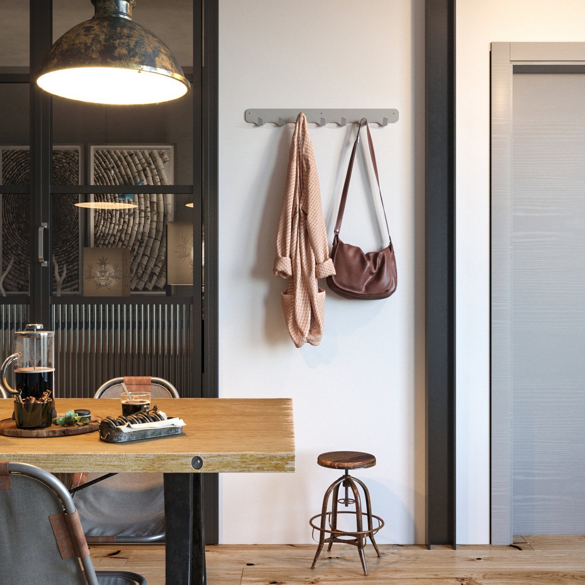 Gorillz Rounded Seven - Wandkapstok - 7 Kapstok Haken - Grijs