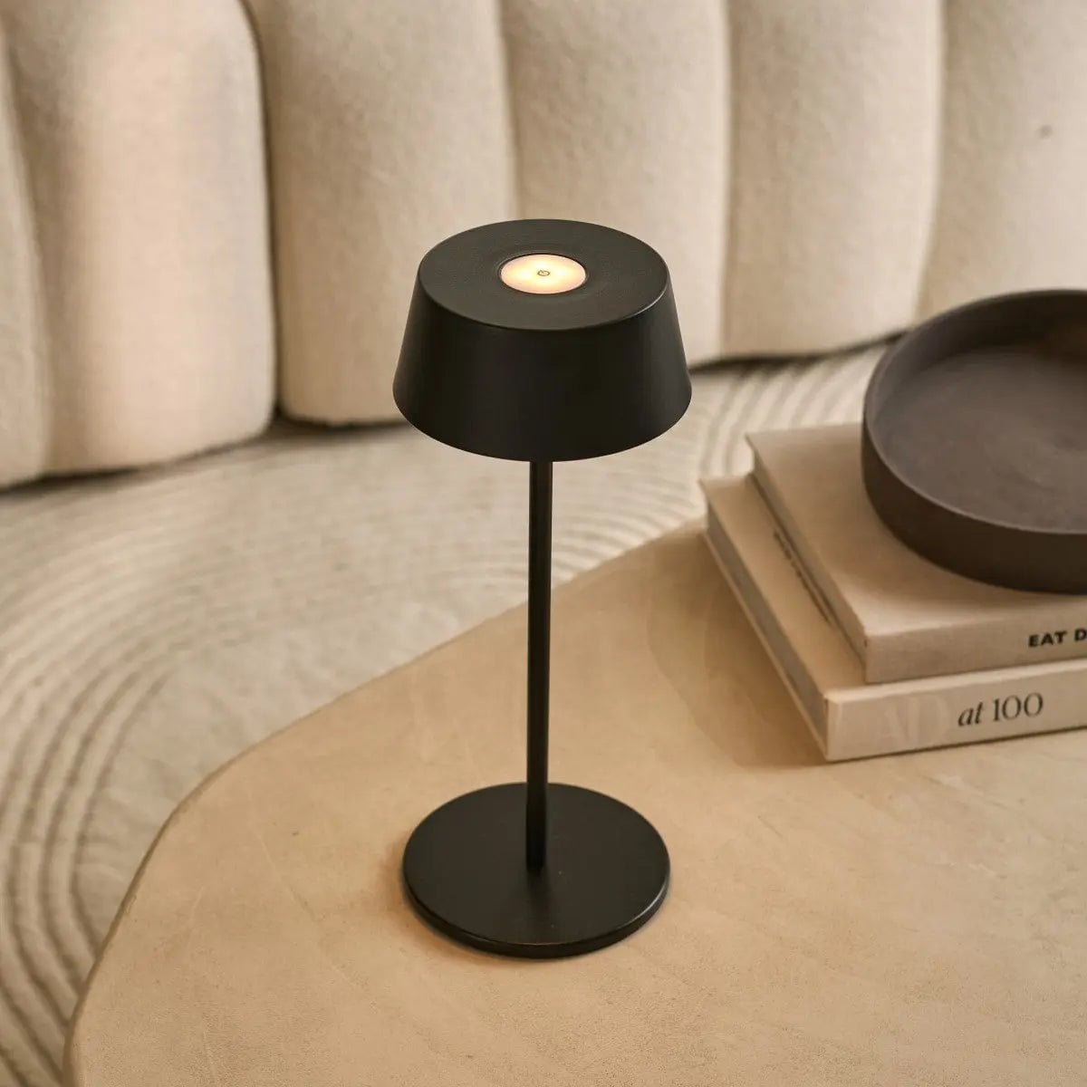 Hugo Midnight Zwart Oplaadbare Tafellamp