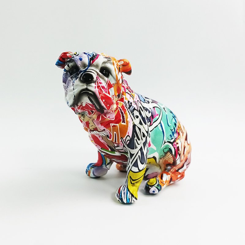 Bulldog Decoratie – Kleurrijk Polyresin Designbeeld