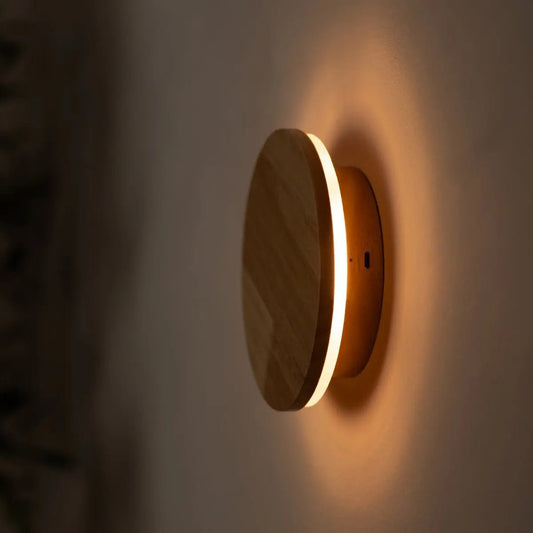 Draadloze Wandlamp – Houten Oplaadbare Wandlamp