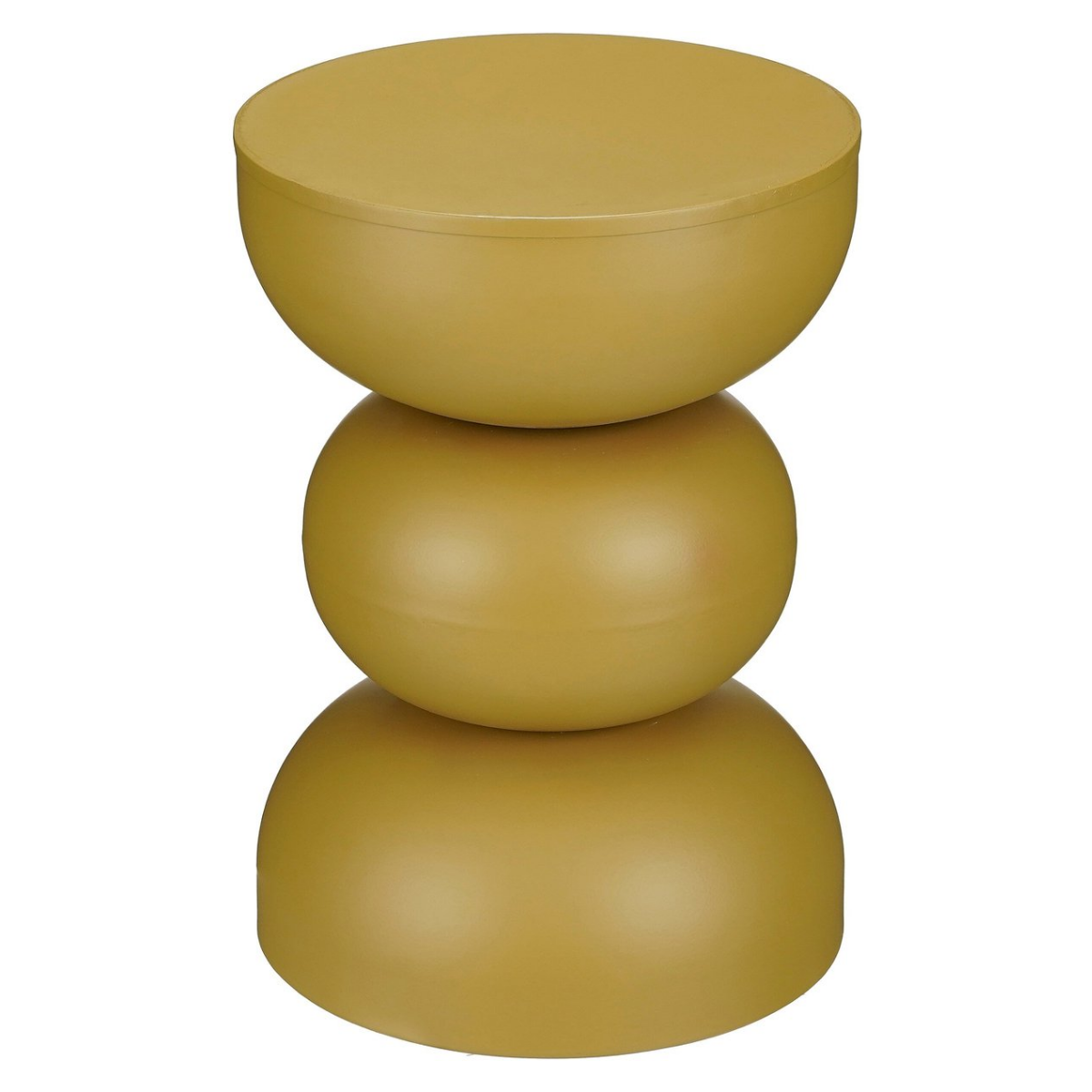 Luna Bijzettafel – Beige – IJzer – Ronde Moderne Bijzettafel