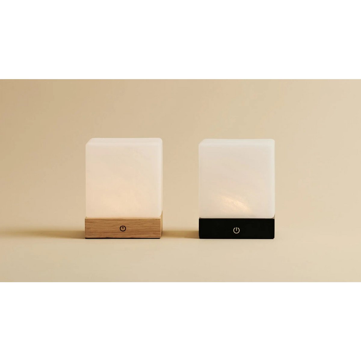 YCE Oplaadbare Tafellamp – Houten Designlamp met Matglas