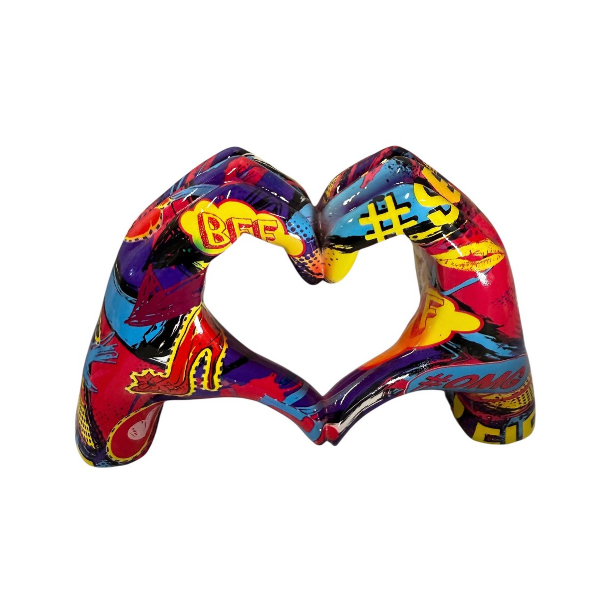 Hand Hart Decoratie – Kleurrijk Polyresin Designbeeld