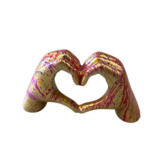 Polyresin Hand Hart Gouden Splash