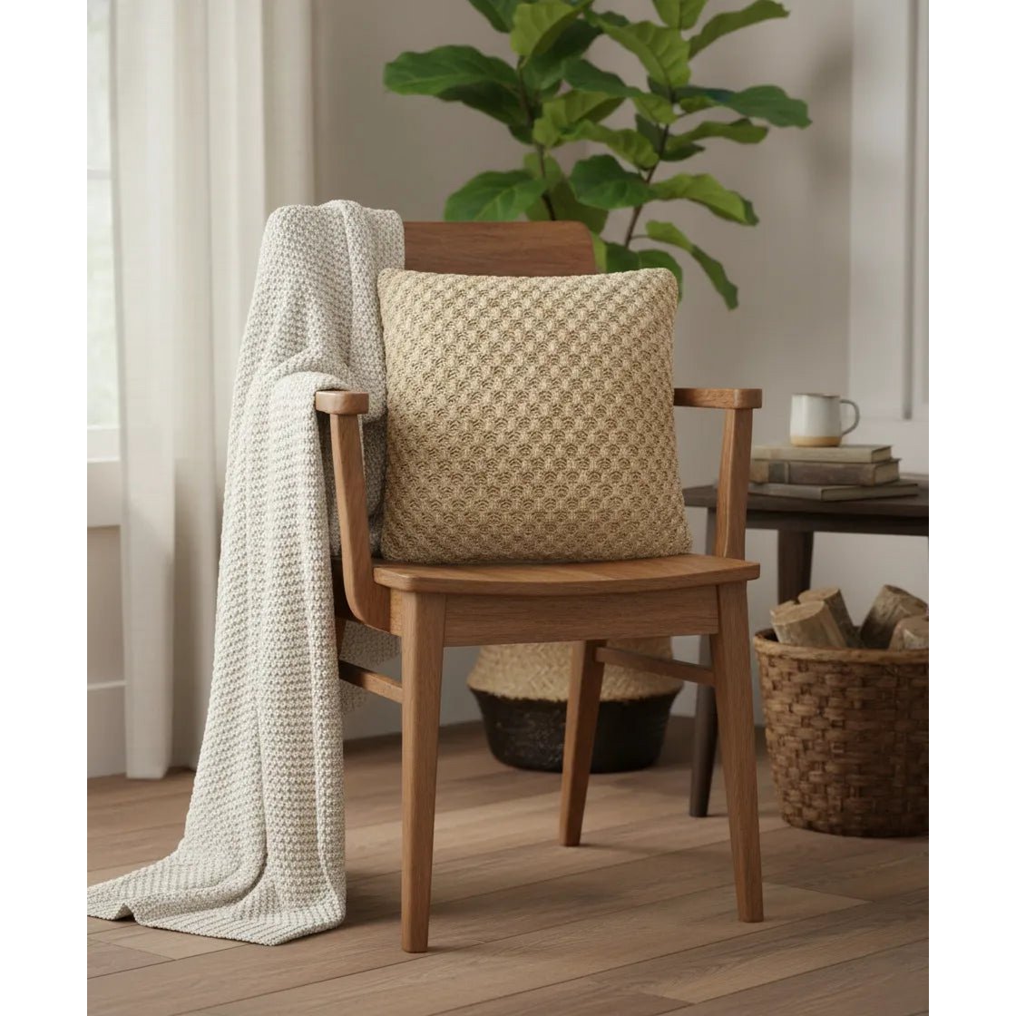 Dusty Beige – Kussenhoes – Braided Textured – 45×45 cm – Urbane Hide