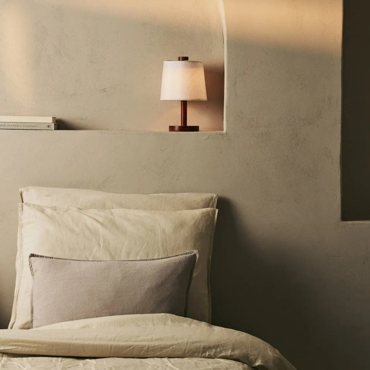 Rover kastanjebruine houten oplaadbare lamp