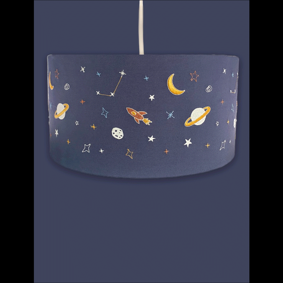 Glow in the Dark Lampenkap – Geborduurde Sterren