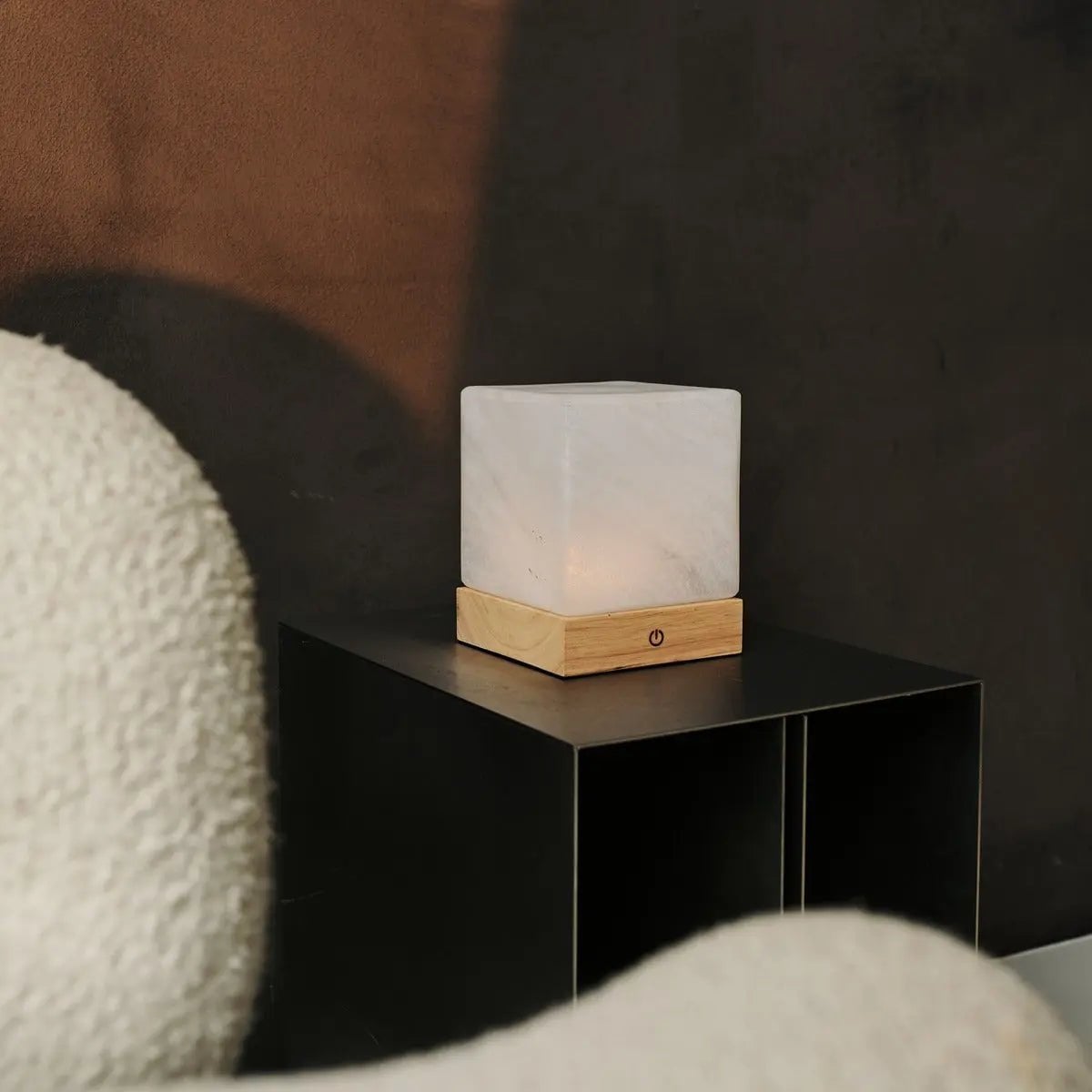 YCE Oplaadbare Tafellamp – Houten Designlamp met Matglas