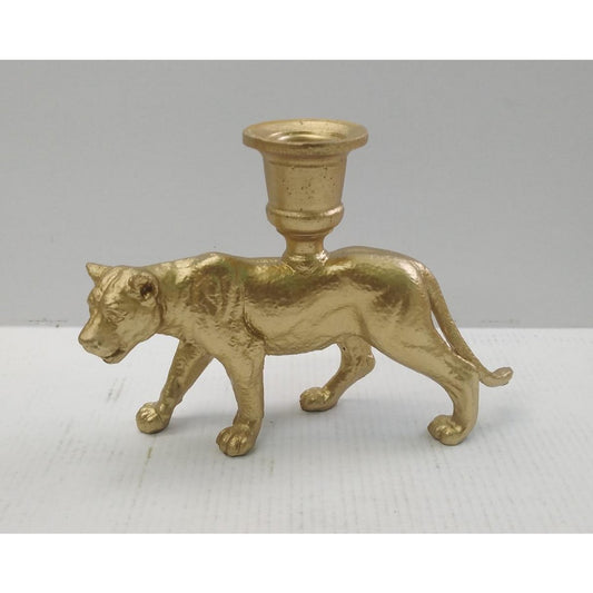 polyresin kandelaar panter goud