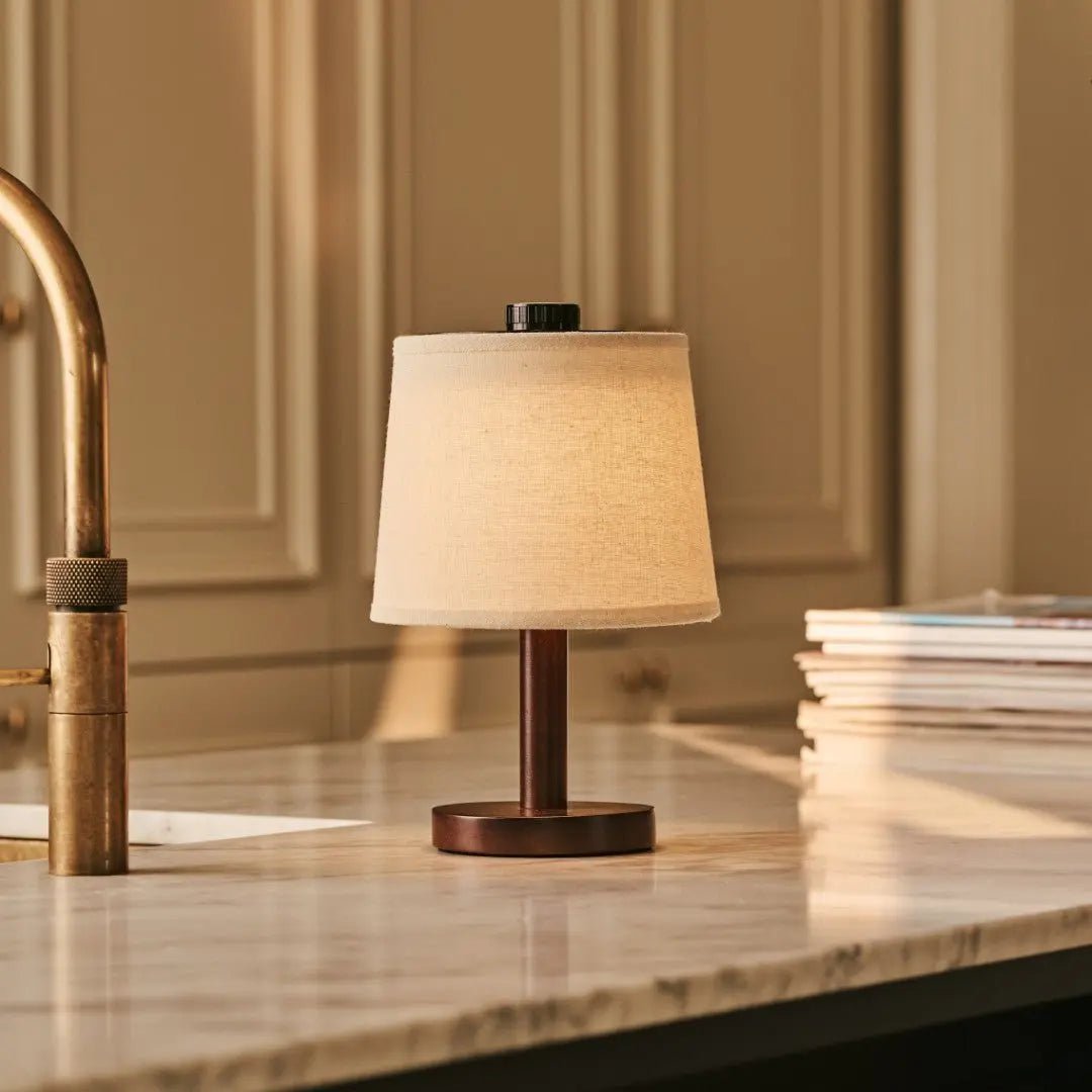 Rover Donkerbruine Houten  Lamp