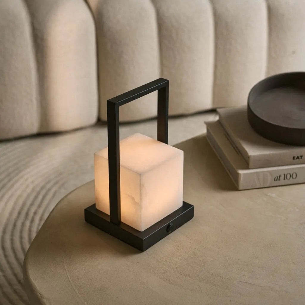Nola Oplaadbare Tafellamp – Albast Designlamp – Draadloos en Dimbaar