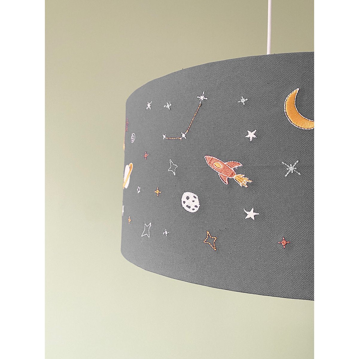 Glow in the Dark Lampenkap – Geborduurde Sterren