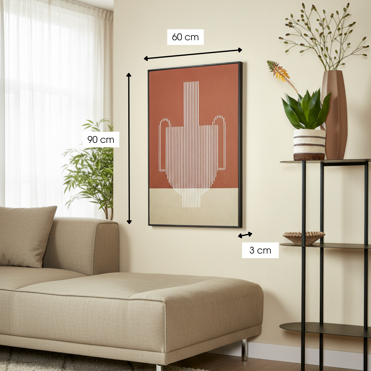 Wanddecoratie – Grafisch Kunstwerk – Bruin Design