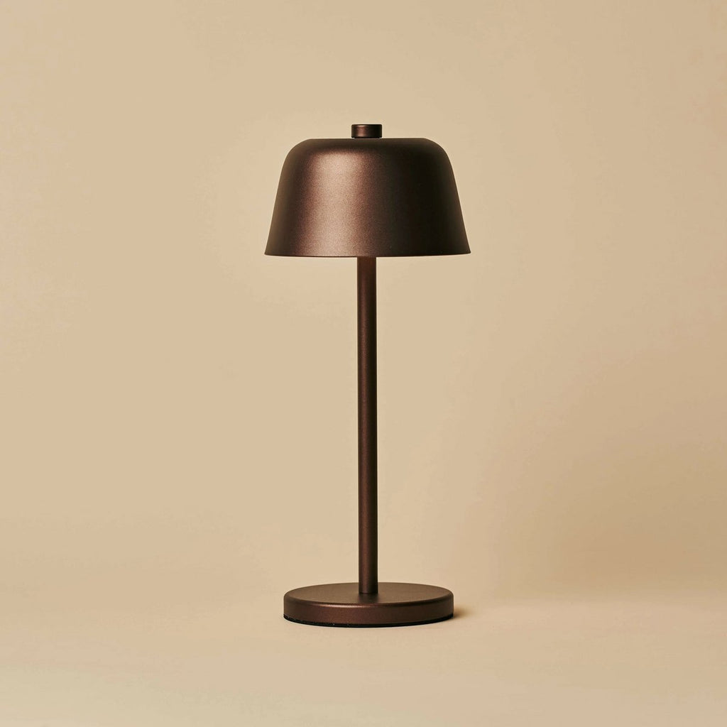 Anton Oplaadbare Tafellamp – Espresso bruin – Metaal & Aluminium – Draadloos – Dimbaar
