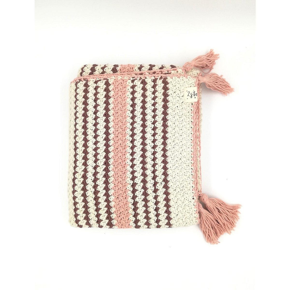 Gehaakte Babydeken – Crème Roze