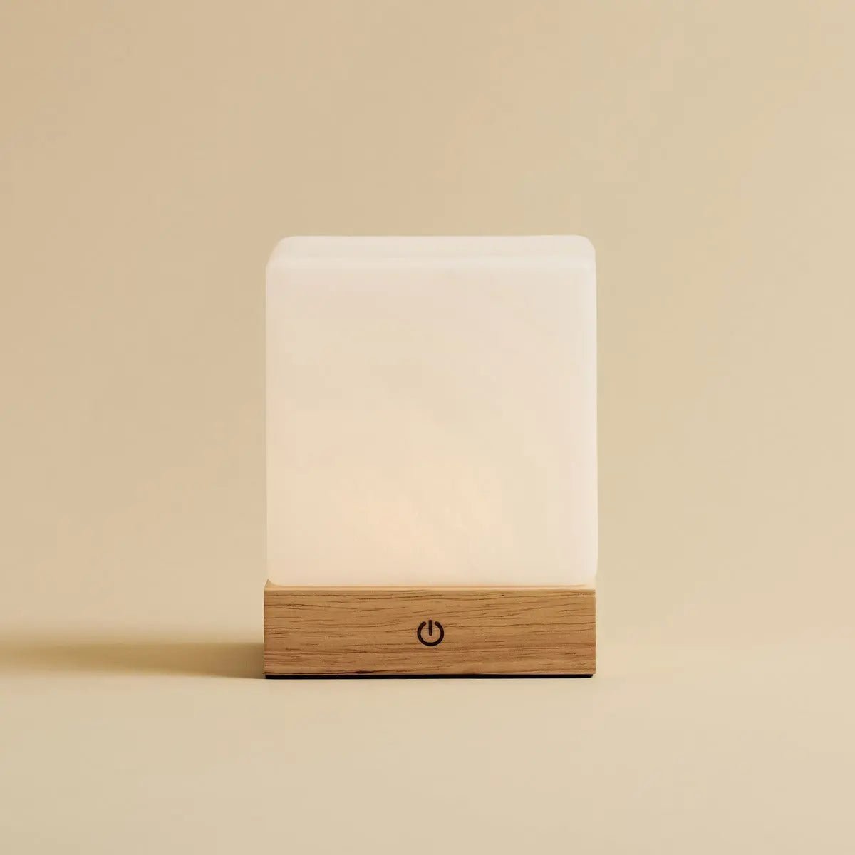 YCE Oplaadbare Tafellamp – Houten Designlamp met Matglas