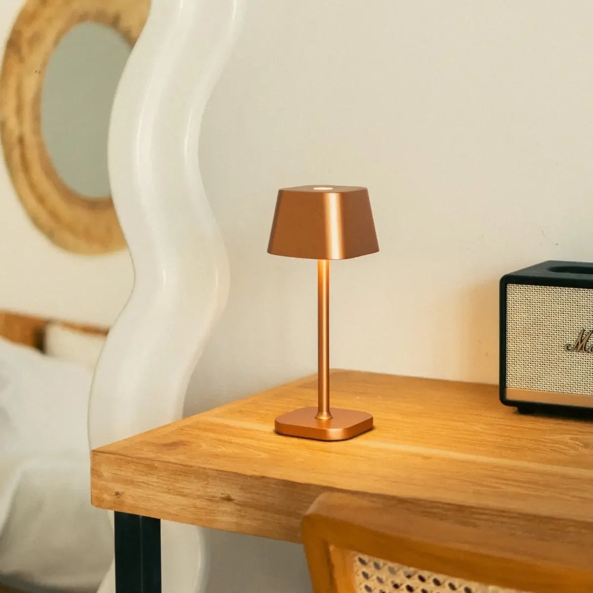 Ava Copper Rechargeable Table Lamp | Stylish, Cordless & Dimmable