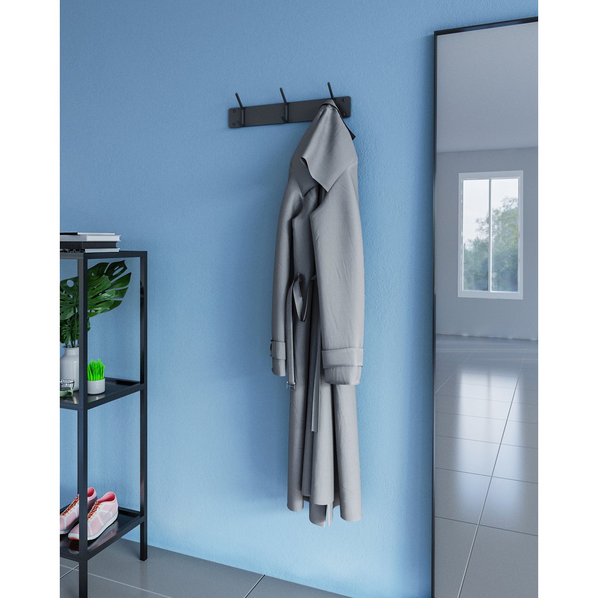 Mystiek Small Three Wandkapstok – Metaal – 6 Haken