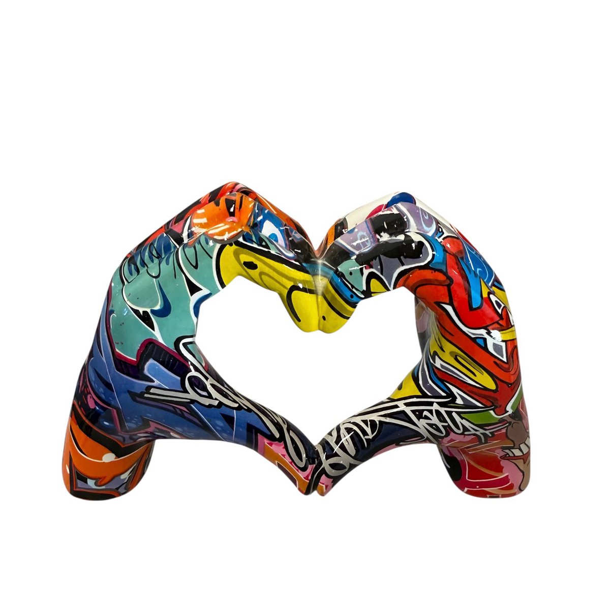 Hand Hart Decoratie – Kleurrijk Polyresin Designbeeld