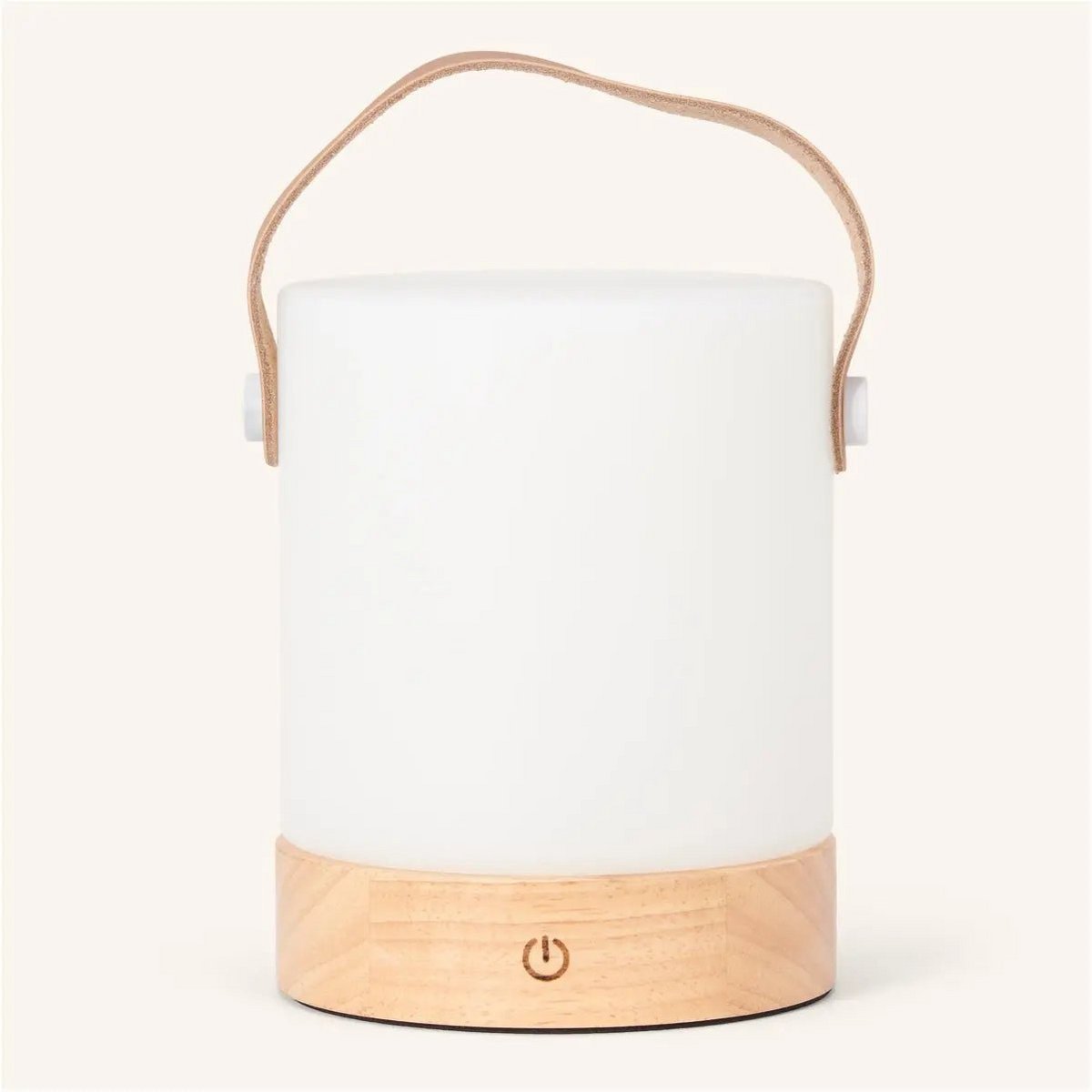 Avery Oplaadbare Tafellamp – Houten Designlamp met Lederen Band