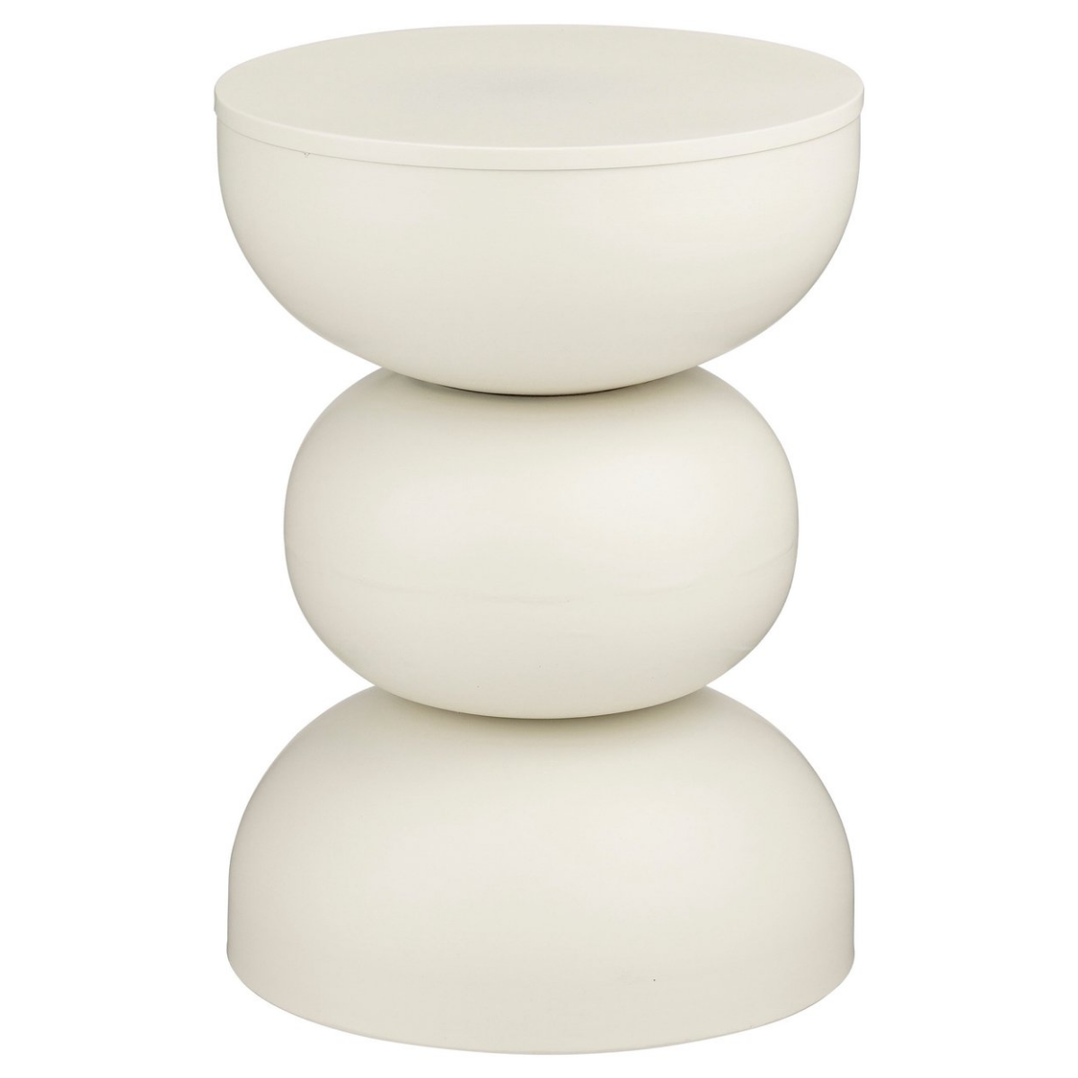 Luna Bijzettafel – Beige – IJzer – Ronde Moderne Bijzettafel