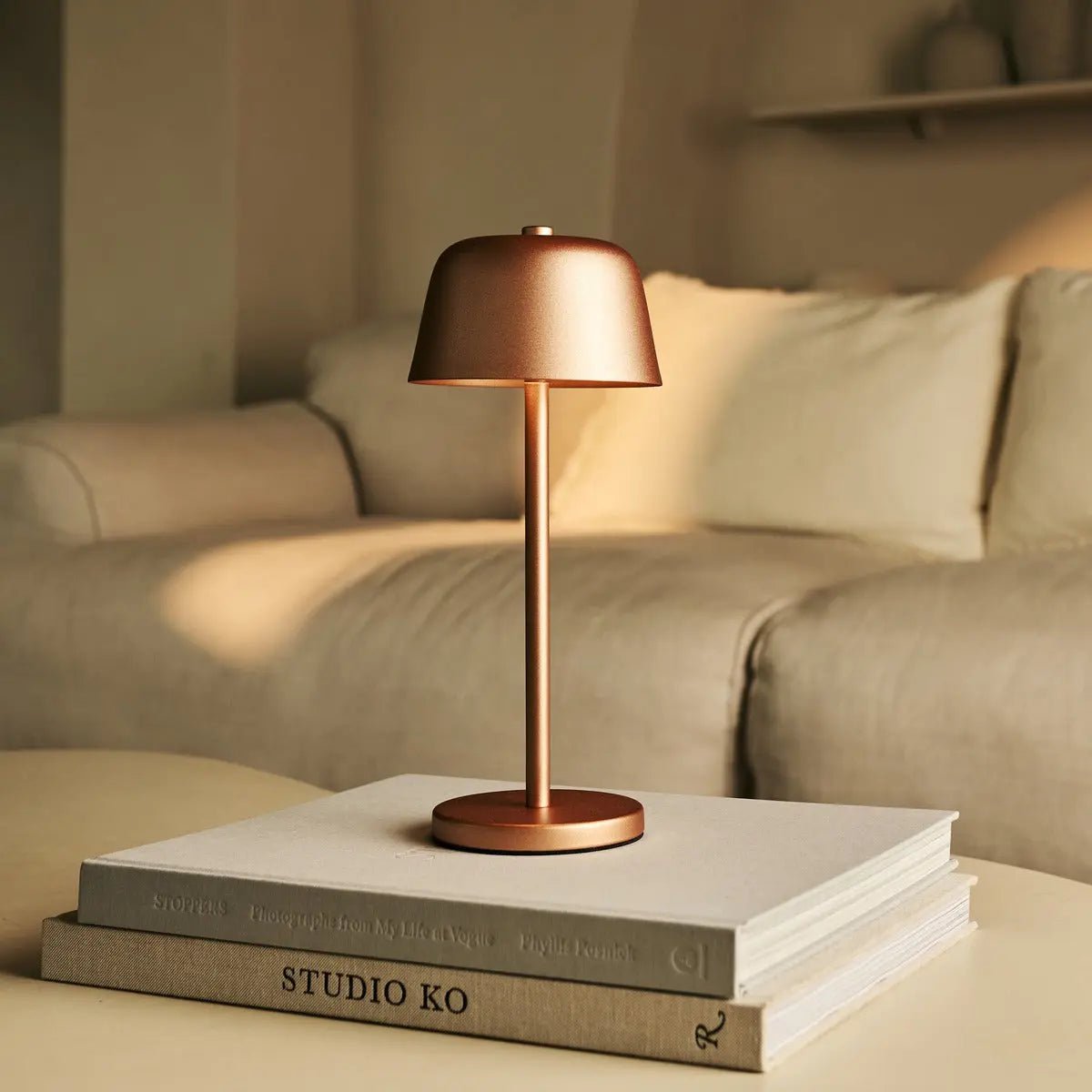 Anton Oplaadbare Tafellamp – Koper – Metaal & Aluminium – Draadloos – Dimbaar