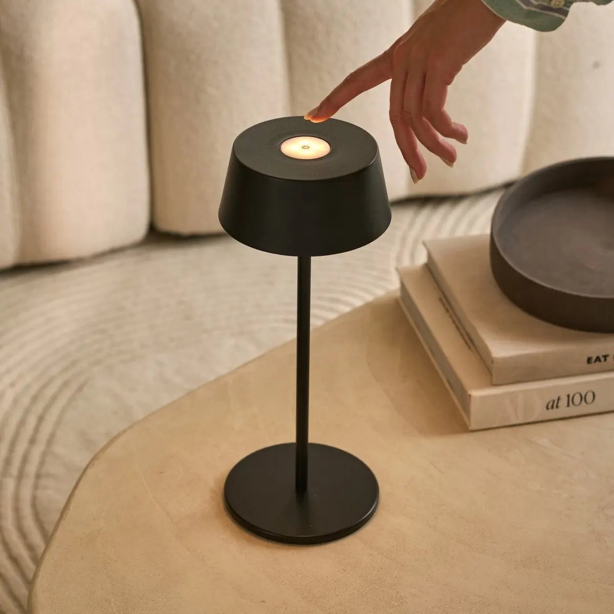 Hugo Midnight Zwart Oplaadbare Tafellamp