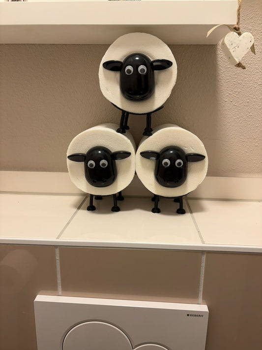 Schaap WC-rolhouder – Grappige Vrijstaande Toiletrolhouder – Zwart – 1 of 3 Stuks