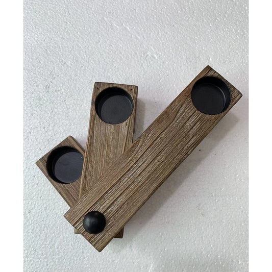 houten kandelaar naturel