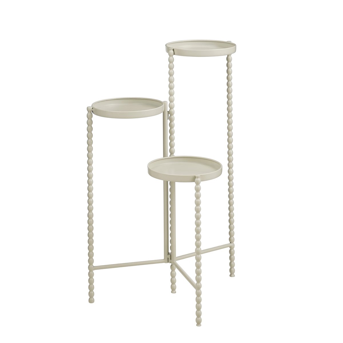 Plantenstandaard – Metalen Plantentafel 3 Niveaus – Off-White